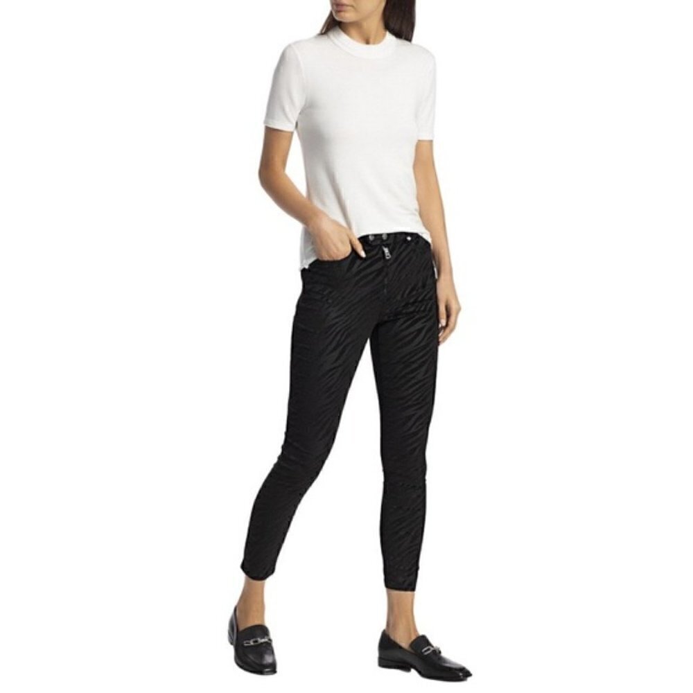 NWT Rag & Bone Nina High Rise Ankle Skinny Jeans Zebra Size 25